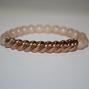 Beautiful rose gold and pink glass bracelet 8"